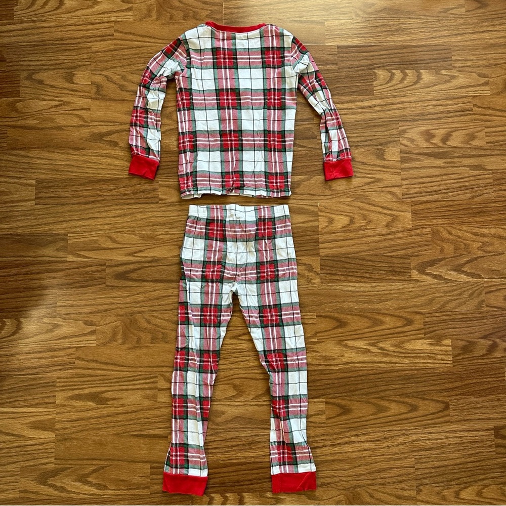 2pc Carter’s Size 7 7A Long Sleeve Cotton Christmas Holiday Plaid Pajamas EUC! - Picture 7 of 7